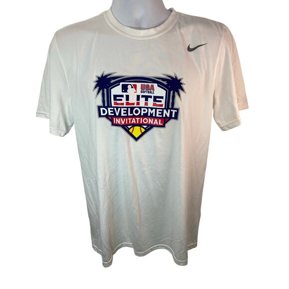 Nike Dri-Fit White Short Sleeve Tee Large  Elite Development Series New with Tag - Picture 1 of 6